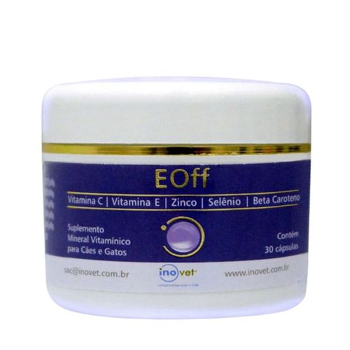 EOFF Suplemento Antioxidante P/ Cães e Gatos C/ 30 cápsulas- Inovet EOFF Suplemento Antioxidante P/ Cães e Gatos C/ 30 cápsulas- Inovet